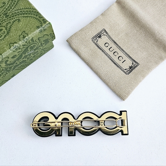 New Unused Gucci Crystal & Stud Barrette/Hair Clip - Picture 4 of 11